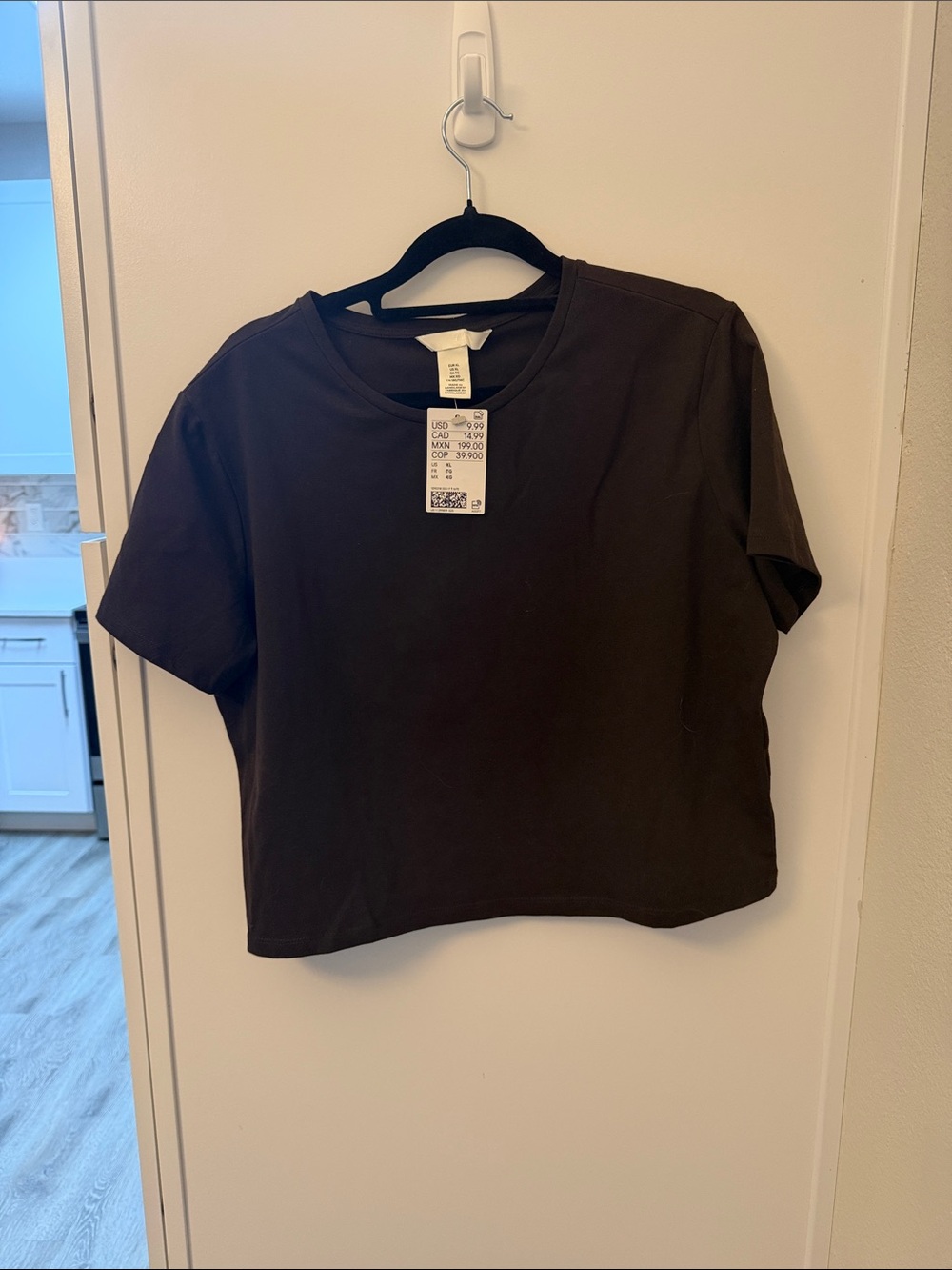H&M Brown Cropped Crewneck Tee